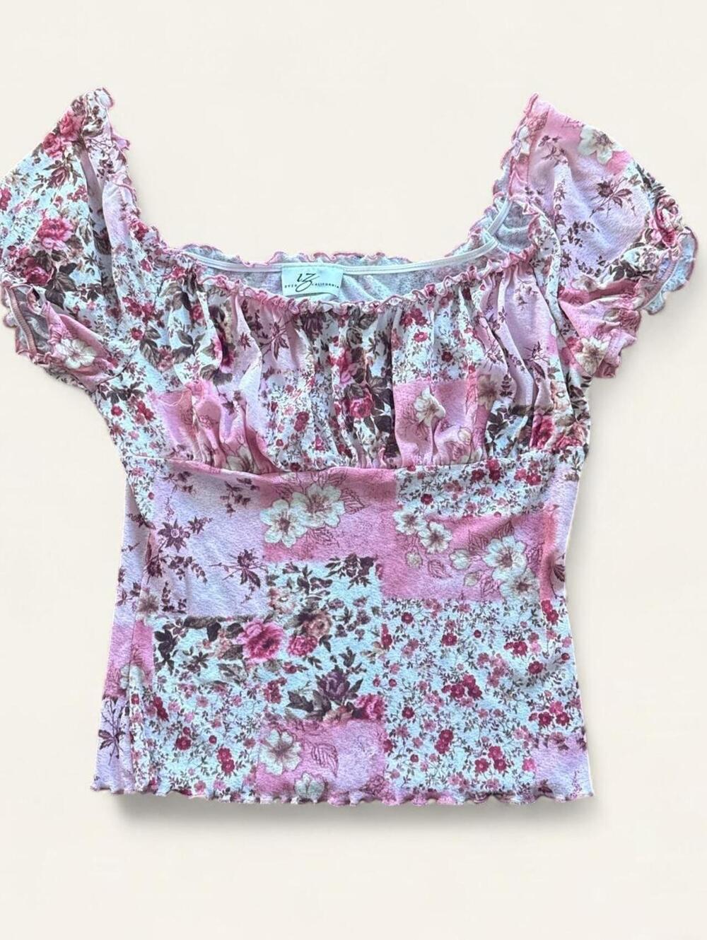 Byer California Women's Pink and Multi Crop-top